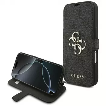 Coque Guess Book 4G Metal Logo pour iPhone 18 Pro / 17 Pro - Noir