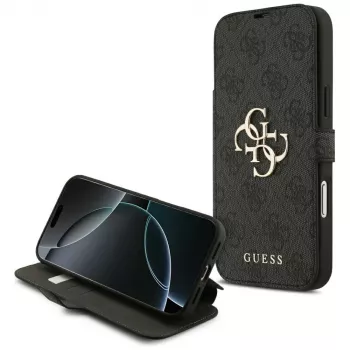 Coque Guess Book 4G Metal Logo pour iPhone 18 Pro Max / 17 Pro Max, noir