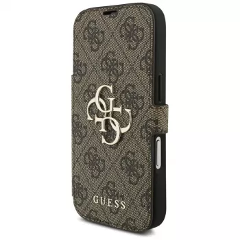 Coque Guess Book 4G Metal Logo pour Apple iPhone 18 Pro / 17 Pro – Marron