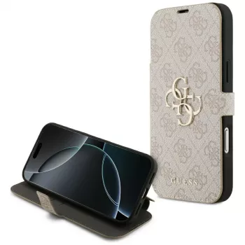 Coque folio GUESS Book 4G Metal Logo pour iPhone 18 Pro Max / 17 Pro Max - Rose