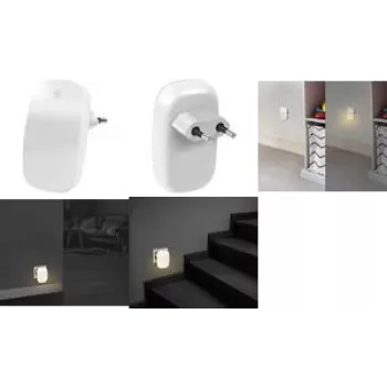 Prise veilleuse LED LogiLink avec capteur crépusculaire, ovale, blanc chaud, 230 V, 16 A, blanc