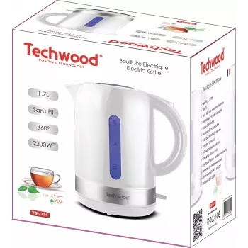 Bouilloire Techwood 1,7 L, blanche (TB-1771)
