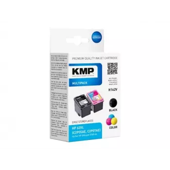 KMP 1741.400500 MultiPack Cartouches d'encre noire et tricolore compatibles avec HP 62XL (C2P05AE/C2P07AE) - pack de 2