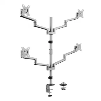 Support quadruple écran Logilink, 17-32 inch, aluminium, argent