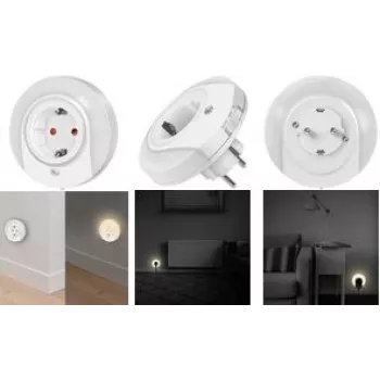 Prise veilleuse LED LogiLink avec détecteur de crépuscule et 1x CEE 7/3 (LED012)