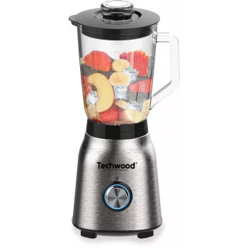 Blender de table Techwood TBLI-1250 1200 W 1,5 L bol en verre noir/argent