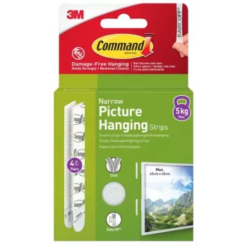 3M Command Bandes adhésives étroites, 4 pièces, blanc (7100337191)