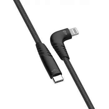 Câble USB-C vers Lightning Silicon Power Boost Link Nylon LK50CL, 1 m, gris