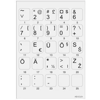 Minipicto keyboard sticker, grey/black (KB-EU-01GRY)