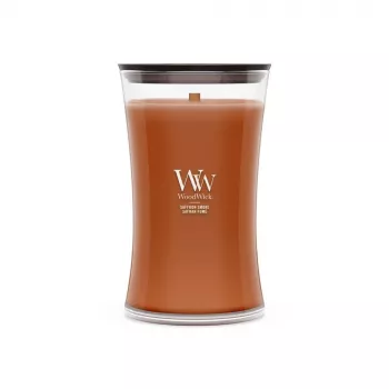 Bougie en pot grand sablier WoodWick Saffron Smoke 609,5 g