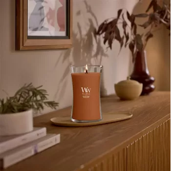 Bougie en pot grand sablier WoodWick Saffron Smoke 609,5 g