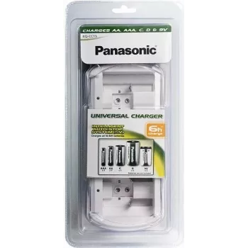 Chargeur de batteries Ni-MH Smart & Quick Panasonic BQ-CC15E/1B pour AA et AAA, 4 compartiments, canaux individuels, AC 100-240V