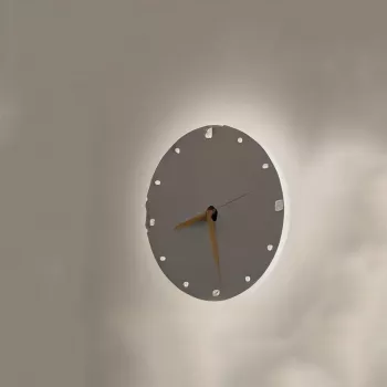 Applique murale LED LAMP WALL TIME 24CM avec horloge analogique, 12W, 960lm, 3000K, noire, 240mm