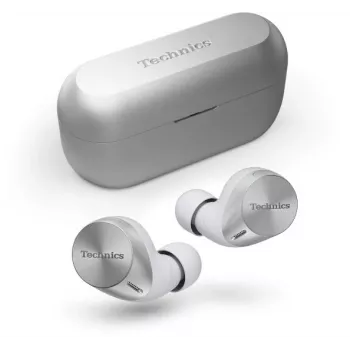 Écouteurs true wireless Technics EAH-AZ60M2ES avec ANC hybride double, LDAC, transducteurs 8 mm, multipoint 3 appareils, IPX4, argentés