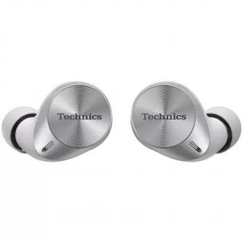 Écouteurs true wireless Technics EAH-AZ60M2ES avec ANC hybride double, LDAC, transducteurs 8 mm, multipoint 3 appareils, IPX4, argentés