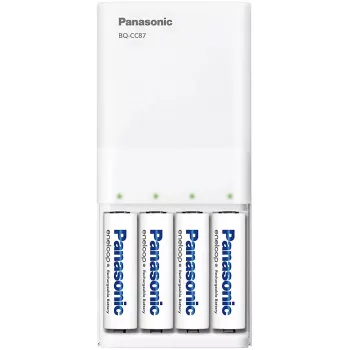 Chargeur Panasonic eneloop BQ-CC87USB avec 4 accus 1900 mAh (K-KJ87MCC40USB)