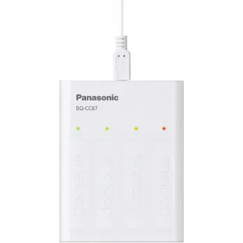 Chargeur Panasonic eneloop BQ-CC87USB avec 4 accus 1900 mAh (K-KJ87MCC40USB)