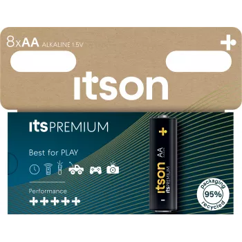 Piles alcalines ITSON LR6IPR/8HH AA, lot de 8, 1,5 V, longue durée de conservation, sans mercure