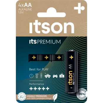 Pile alcaline itson itsPREMIUM AA, lot de 4 (LR6IPR/4CP)