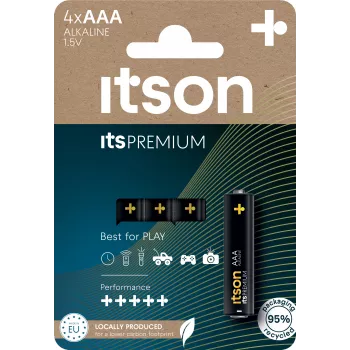 Piles alcalines ITSON LR03IPR/4CP AAA 1,5V lot de 4