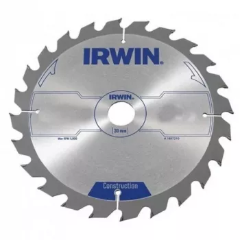 Lame de scie circulaire IRWIN WIDIA 250mm x alésage 30mm, 40 dents, plaquettes carbure de tungstène, ATB, pour bois