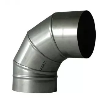 Coude de cheminée 90° 180 mm raccord de conduit de fumée en acier réglable