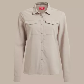 Chemise de voyage Craghoppers NosiLife Pro LS Shirt III femme - Soft Mushroom, XS
