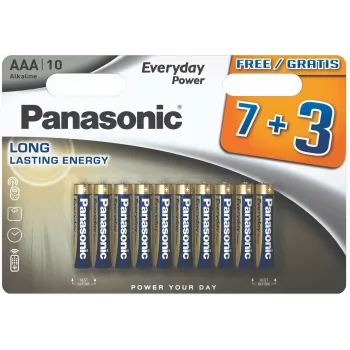 Piles alcalines AAA Panasonic Everyday Power LR03 lot de 10 blister