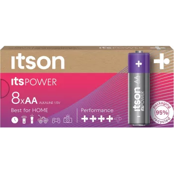 Piles alcalines AA ITSON LR6IPO/8CB (lot de 8)