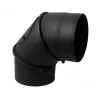 Chimney Flue Elbow 45/90° with Inspection Tee, 150 mm, Black Steel