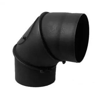 Chimney Flue Elbow 45/90° with Inspection Tee, 150 mm, Black Steel