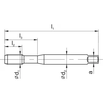 Taraud formeur M2 DIN 371C 6HX HSSE-PM revêtement TiN, goujures droites, trou débouchant