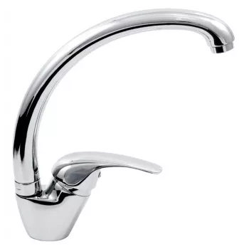 Mitigeur monocommande pour évier de cuisine FERRO ELBA BEL4A, chrome, bec en U, pivotant à 360°
