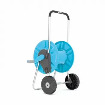 Enrouleur de tuyau en aluminium CELLFAST ALUPLUS 55-260, capacité 60 m 1/2 pouce, manivelle pliable, montage sans outil, gris/noir/orange