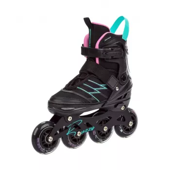 NO NAME Meteor Buzzy Patins à roues alignées réglables Noir Rose Menthe EU 38-43