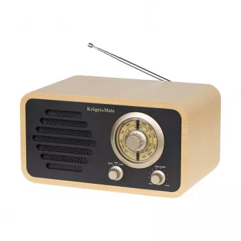 Radio AM/FM portable KRUGER & MATZ KM0828 avec entrée AUX, antenne télescopique, poignée de transport, noir