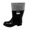 Bottes en caoutchouc doublées de feutre unisexes, imperméables, antidérapantes, taille 42 (UK 8), noir