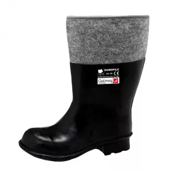 Bottes en caoutchouc doublées de feutre unisexes, imperméables, antidérapantes, taille 42 (UK 8), noir