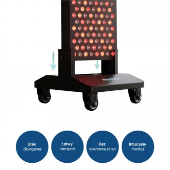 Support mobile MEDIVON Lumera Stand pour panneaux LED Lumera Plus et Lumera Max, 4 roues, noir