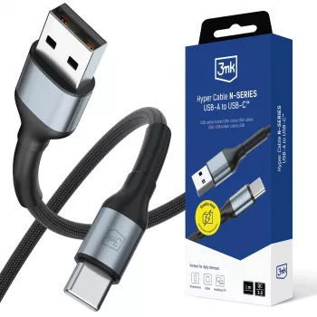 Câble Hyper N-SERIES 3mk USB-A vers USB-C 1 m 18 W QC 3.0 noir