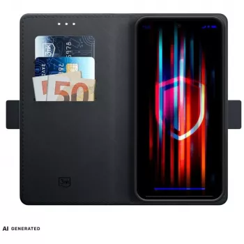 Coque portefeuille 3mk pour Samsung Galaxy A37 - cuir PU noir avec emplacements pour cartes, poche à billets, rabat magnétique et fonction support