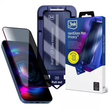 Film de protection d'écran confidentialité 3MK HardGlass MaxPrivacy avec applicateur pour Apple iPhone Air, noir