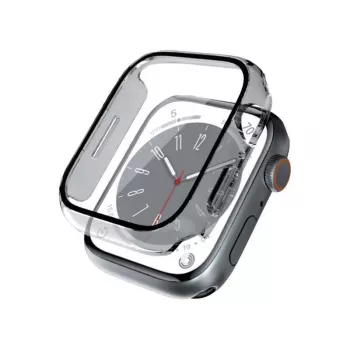 Coque de montre hybride CRONG avec verre trempé pour Apple Watch 44 mm - transparente