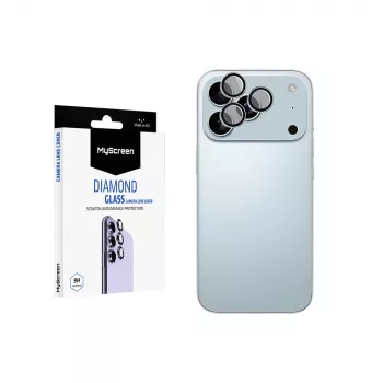 Protection d'objectif d'appareil photo MyScreen Diamond Glass pour Apple iPhone 17 Pro Max - verre trempé 9H, anti-empreintes, installation sans bulles, transparente