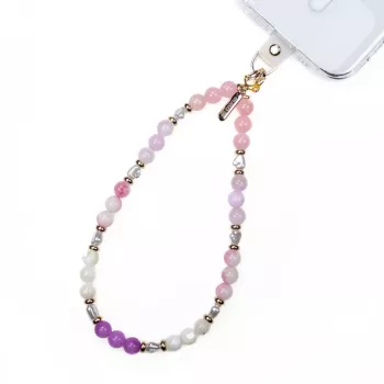 Pendentif de téléphone Crong avec perles pastel – dragonne universelle pour smartphones