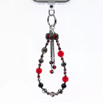 Crong Phone Charm Bracelet de téléphone nœud rouge – Dragonne antichute universelle pour smartphones