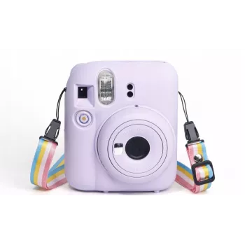 LOVEINSTANT Étui de protection en silicone pour Fujifilm Instax Mini 12 – Violet