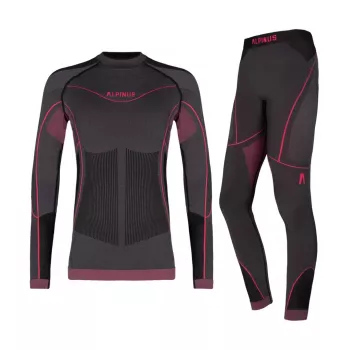 Ensemble sous-vêtements thermiques pour filles Alpinus Tactical Mora graphite-rose 120-136