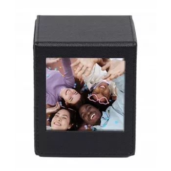 LOVEINSTANT Boîte de rangement photo pour Fujifilm Instax Square - Noire avec fenêtre de visualisation, pour 100 photos