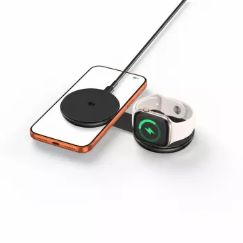 Chargeur sans fil MagSafe magnétique 2-en-1 TECH-PROTECT A55 25W Qi2.2 noir